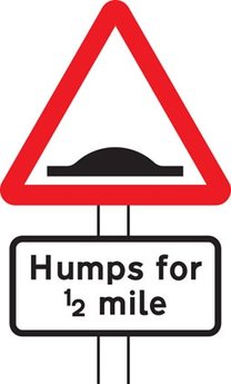 Distance over which road humps extend