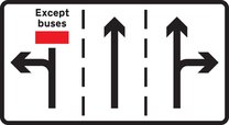 Appropriate traffic lanes at junction ahead