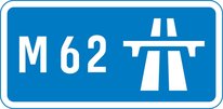 Start of motorway and point from which motorway regulations apply