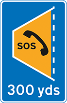 Rule 270: sign indicating distance to next emergency area