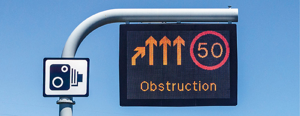 A single sign or signal can display advice, restrictions and warnings for all lanes.