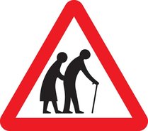 Frail ​pedestrians likely to cross road ahead