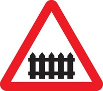 Level crossing with barrier or gate ahead