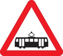 Trams crossing ahead