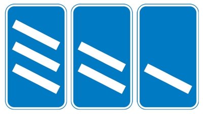 Countdown markers at exit from motorway (each bar represents 100 yards to the exit).