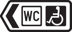 Direction to toilets with access for the disabled