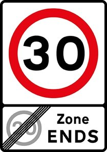 End of 20 mph zone