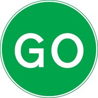 Manually operated temporary STOP and GO signs - GO side