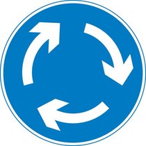 Mini-roundabout (roundabout circulation - give way to vehicles from the immediate right)