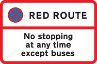 No stopping during period indicated except for buses