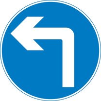Turn left ahead (right if symbol reversed)