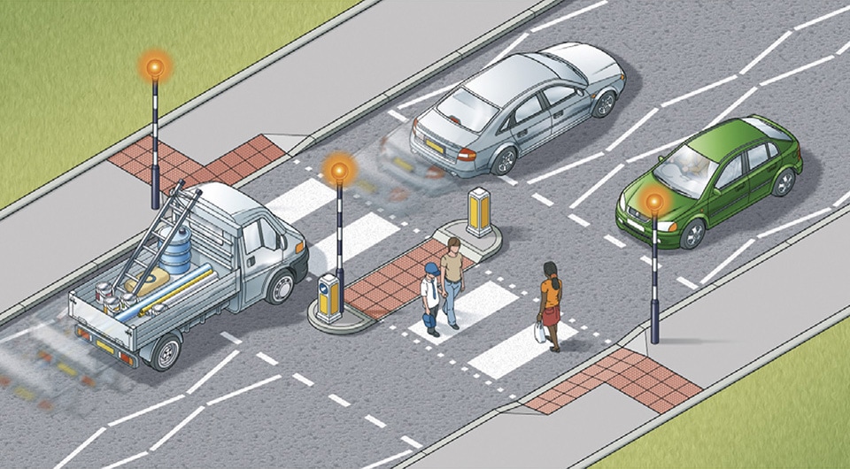 Rule 20- Zebra crossings with a central island are two separate crossings